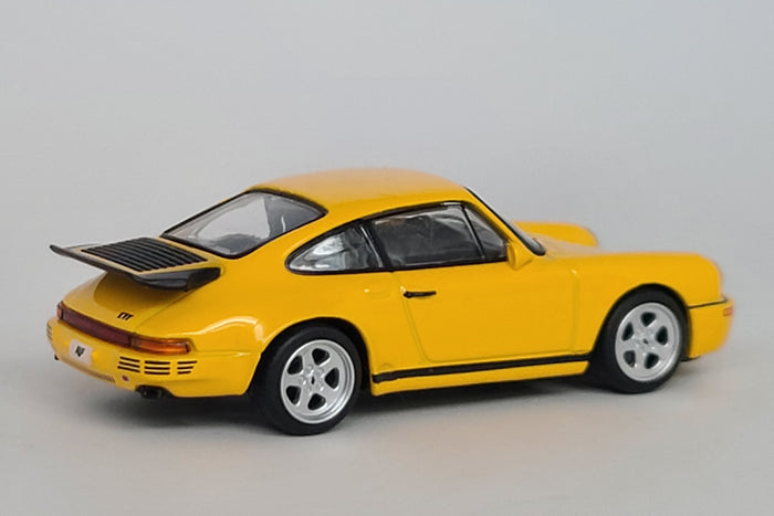 Ruf CTR Yellowbird (1987) | 1:64 Scale Diecast Model Car by Mini GT | Rear Quarter
