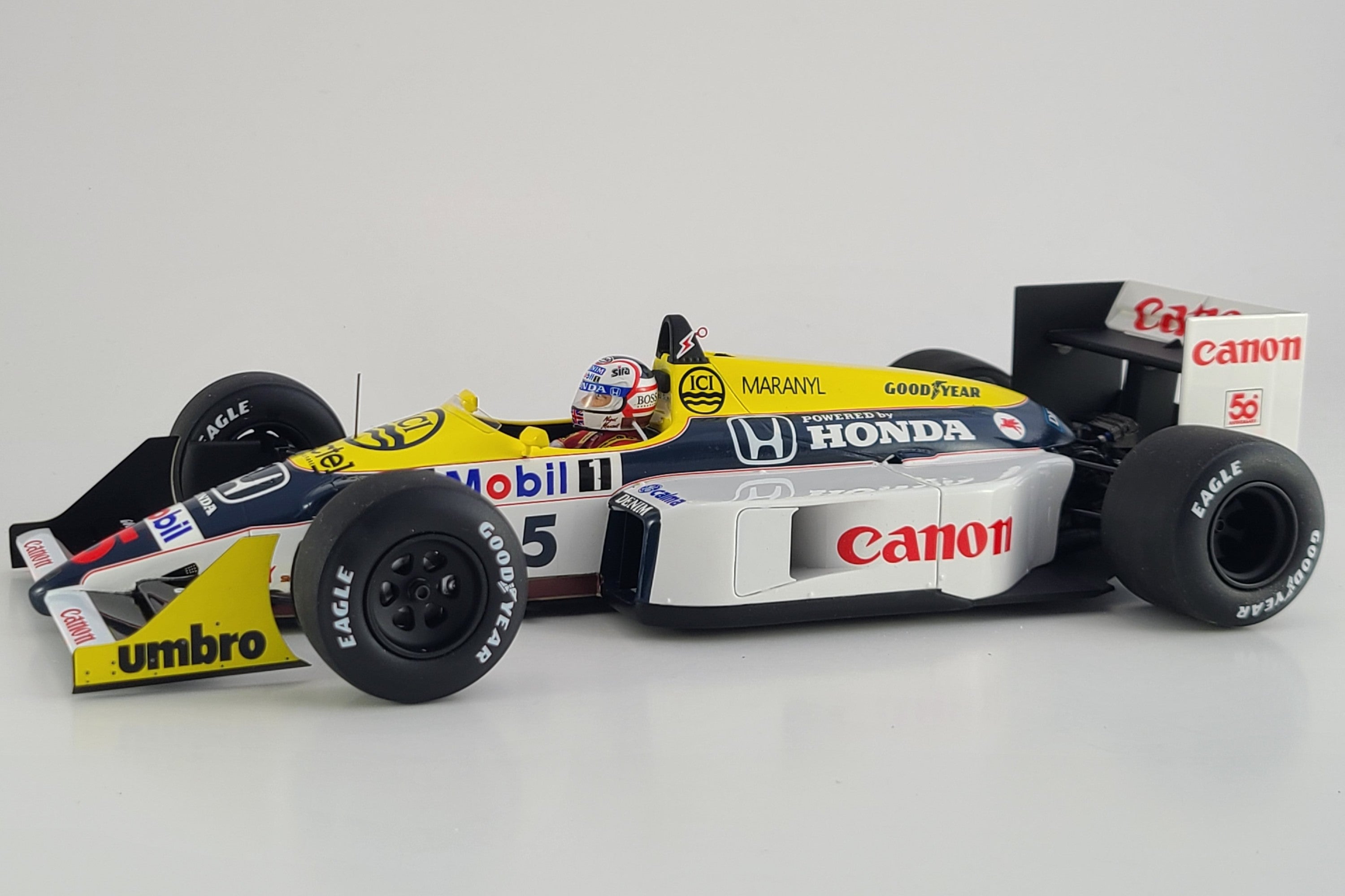 Williams FW11B (1987 British Grand Prix Winner) | 1:18 Scale Model Car by Spark | Front Quarter
