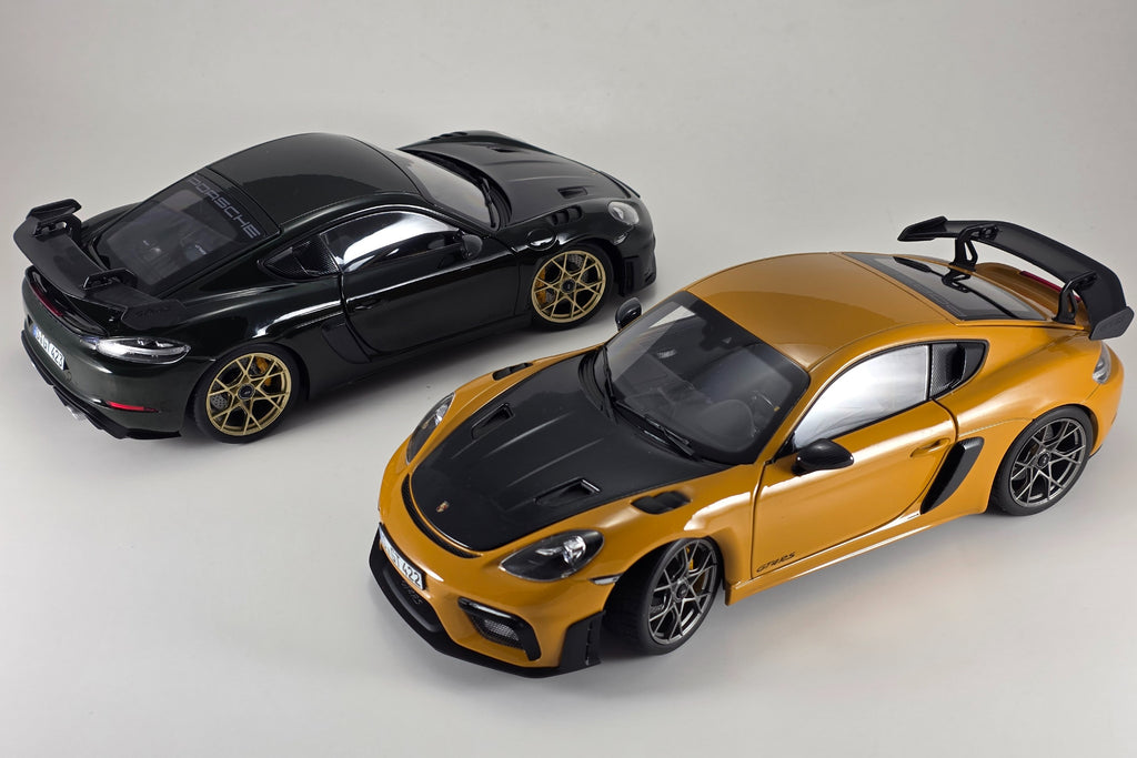 Porsche2023Cayman GT4 RS 1/18スケールモデルミニカー 2023 Porsche Cayman GT4 RS w/Weissach Bahama Yellow | Norev