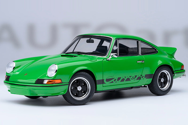 Porsche 911 Carrera RS 2.7 (1973) | 1:18 Scale Model Car by AUTOart | Viper Green w/Black Stripes Variant
