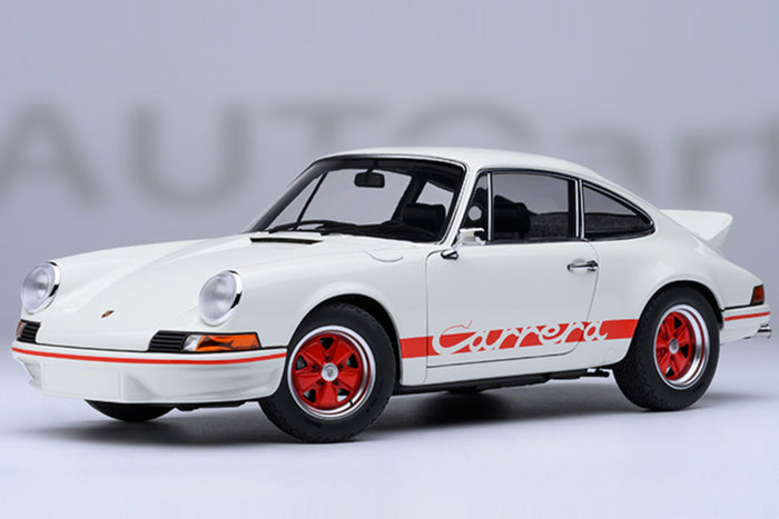 Porsche 911 Carrera RS 2.7 (1973) | 1:18 Scale Model Car by AUTOart | Red w/White Stripes Variant