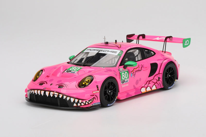 Porsche 911 GT3 R (AO Racing #80 "Roxy" 2023 IMSA VIR) | 1:18 Scale Model Car by TopSpeed | Front Quarter