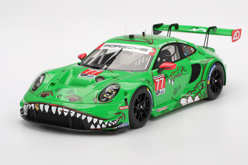 1:18 Scale Porsche 911 GT3 R (AO Racing #77 - 2025 Daytona 24 Hours) by TopSpeed | Front Quarter