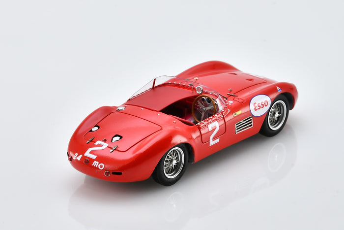 1:43 scale model Maserati 300S (1957 Cuban Grand Prix Winner) by Spark | Rear Overhead View