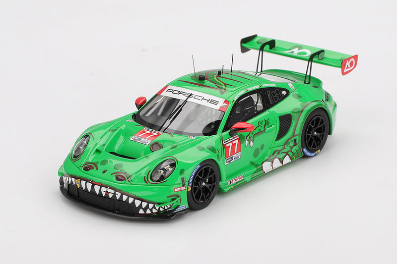 1:43 Scale Porsche 911 GT3 R (AO Racing #77 - 2025 Rolex 24 at Daytona) by TSM | Front Quarter