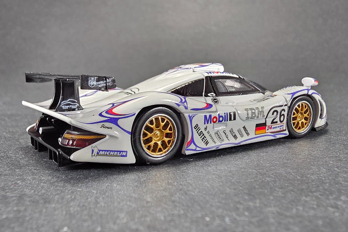 1:64 Scale Model Porsche 911 GT1 LM (1998 Le Mans Winner) by Trends Hobby | Rear Quarter