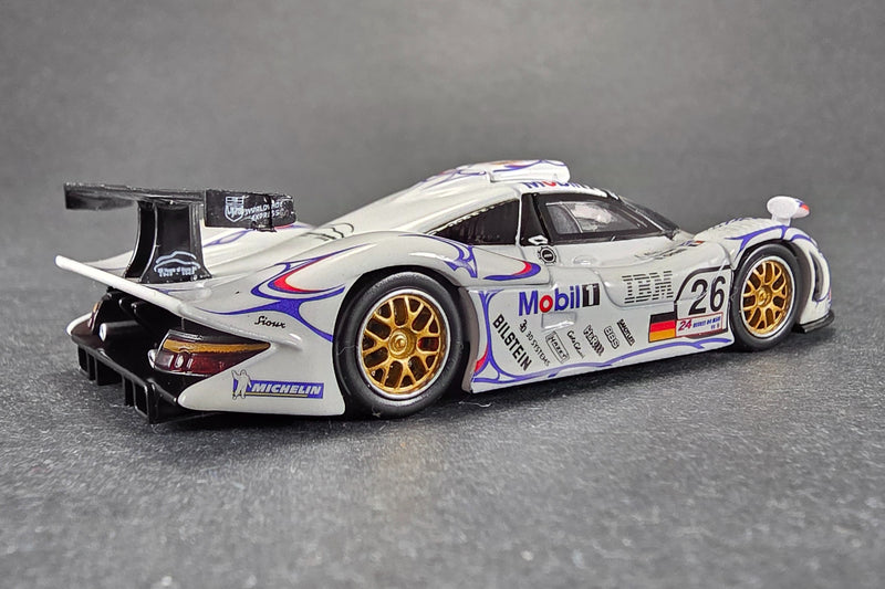 1:64 Scale Model Porsche 911 GT1 LM (1998 Le Mans Winner) by Trends Hobby | Rear Quarter