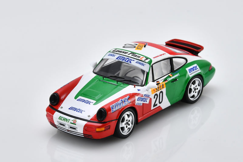 1:43 scale model Porsche 911 Carrera RS (1992 Spa 24 Hours, #20) by Spark | Front Quarter View