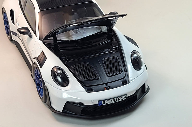 Porsche 911 GT3 RS Weissach Pack (992) | 1:18 Scale Diecast Model Car by Norev | Frunk Detail