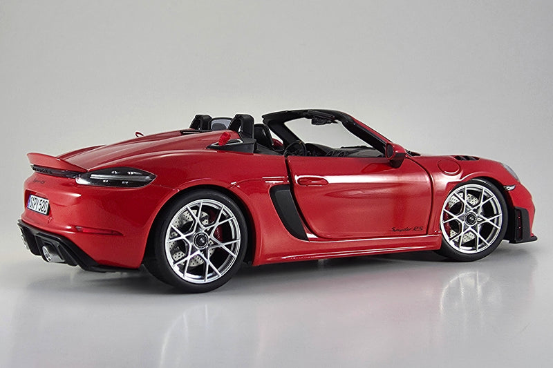 Porsche 718 Spyder RS (2023) | 1:18 Scale Diecast Model Car by Norev | Guards Red Rear Quarter