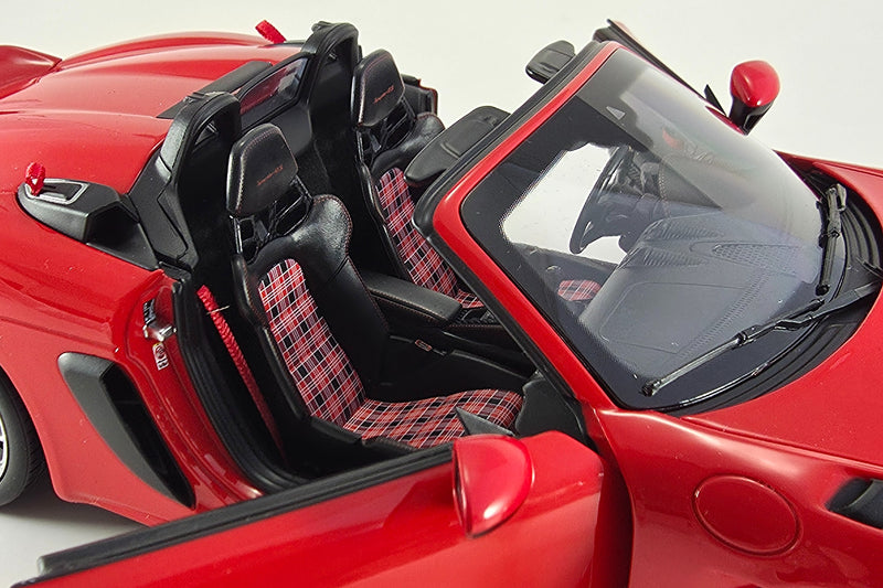 Porsche 718 Spyder RS (2023) | 1:18 Scale Diecast Model Car by Norev | Guards Red Interior Detail