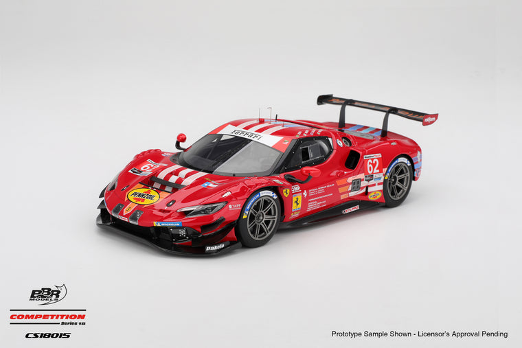 Ferrari 296 GT3 (Risi Competizione #62 - 2024 Rolex 24 at Daytona) - 1:18 Scale Model Car by BBR