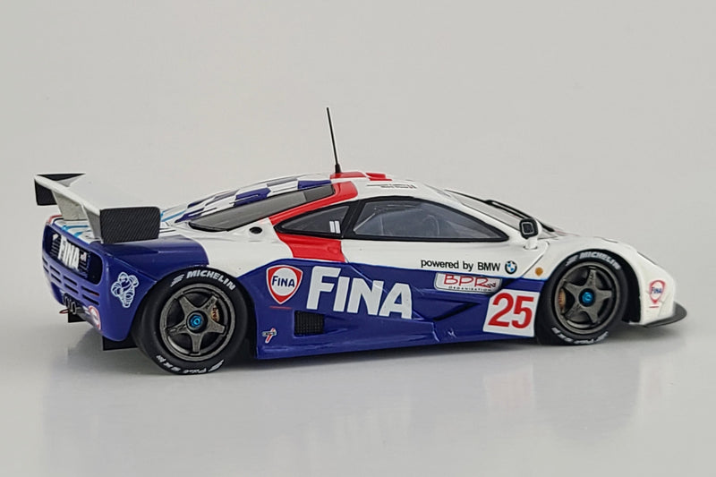 McLaren F1 GTR (Team Bigazzi, 1996 BPR Silverstone) | 1:43 Scale Model Car by Spark | Rear Quarter