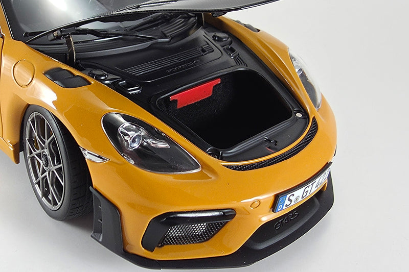 Porsche Cayman GT4 RS (2023) | 1:18 Scale Diecast Model Car by Norev | Frunk Detail