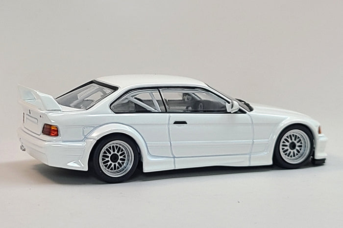 BMW M3 GTR (E36) | 1:43 Scale Diecast Model Car by Maxichamps | White | Rear Quarter