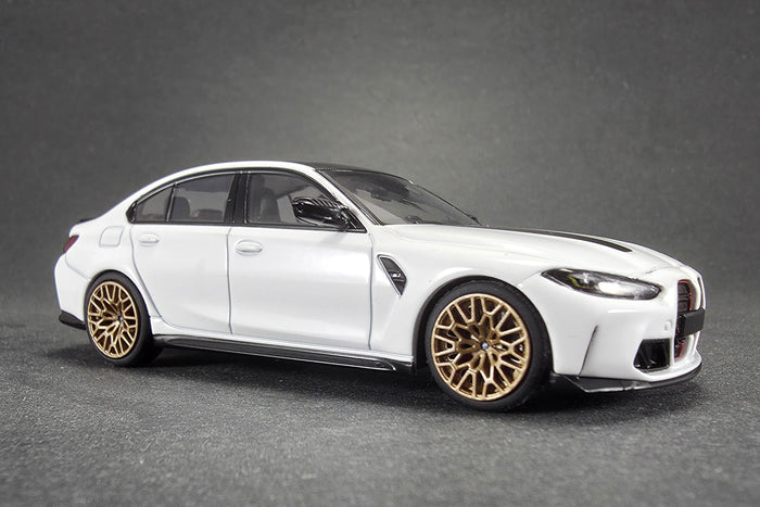 1:43 scale diecast BMW M3 CS (G80) by Minichamps | Right Front Quarter