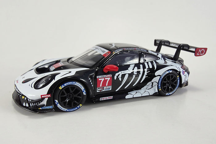 1:64 Scale Porsche 911 GT3 R (AO Racing #77 2025 Petit Le Mans) by Mini GT | Front Quarter