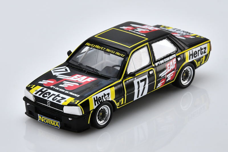 1:43 scale model Peugeot 505 (#17 Anny-Charlotte Verney) by Spark | Front Overhead View