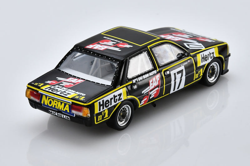 1:43 scale model Peugeot 505 (#17 Anny-Charlotte Verney) by Spark | Rear Overhead View