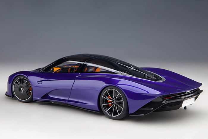 1:18 McLaren Speedtail Scale Model by AUTOart | Lantana Purple | Rear Quarter View