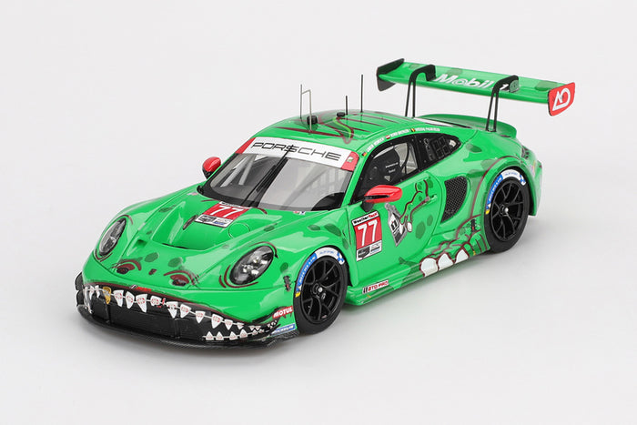 1:43 Scale Model Porsche 911 GT3 R (AO Racing #77 - 2025 Sebring 12 Hours) by TSM | Front Quarter