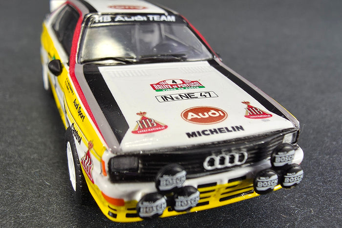 1:64 Scale Model Audi Quattro A2 (1984 Rally Portugal Winner) by Schuco | Front Detail