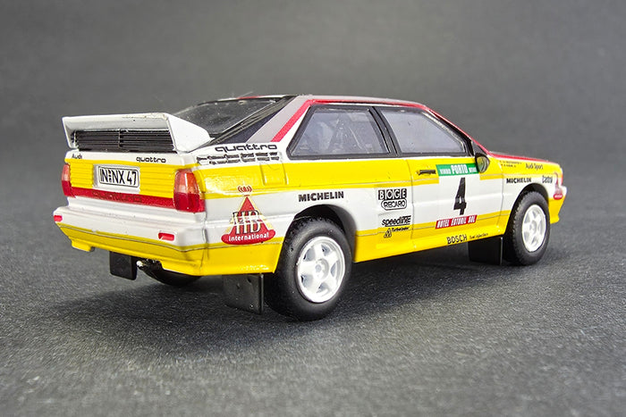 1:64 Scale Model Audi Quattro A2 (1984 Rally Portugal Winner) by Schuco | Rear Quarter