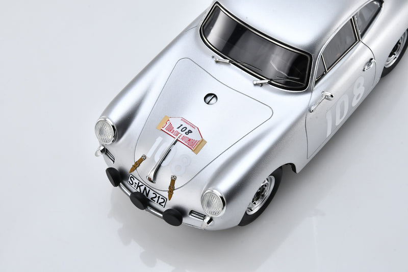 1:18 scale Porsche 356B T5 1600GS Carrera GT (1960 Tour de Corse Winner) by Spark | Front detail