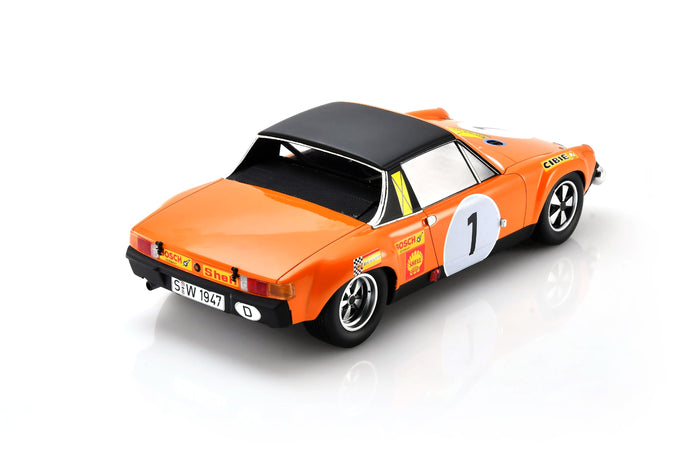 1:18 scale Porsche 914/6 (1970 Marathon de la Route Winner) by Spark | Rear Quarter