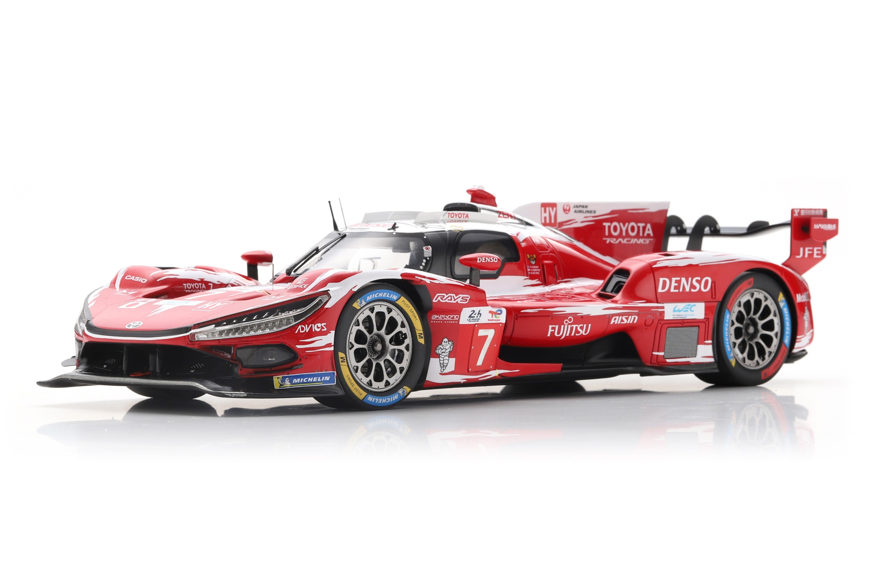 1:18 Scale Model Toyota TR010 Hybrid (2026 Le Mans Winner) by Spark | Front Quarter
