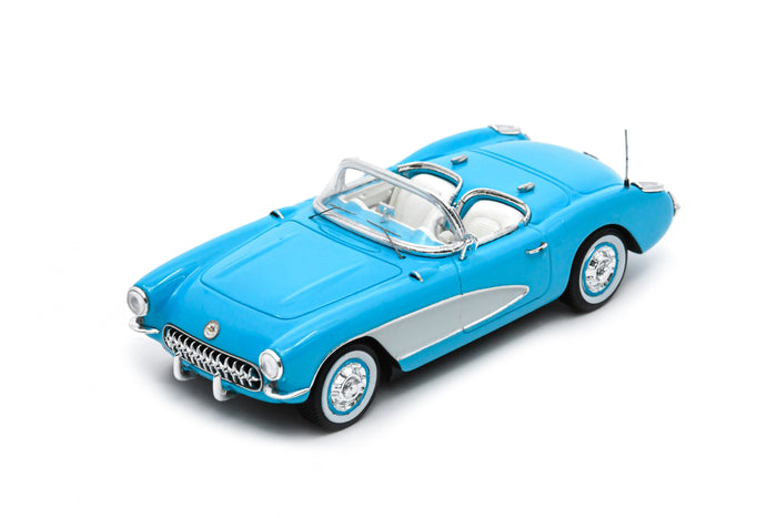 1:43 scale model Chevrolet Corvette (1956) by Spark | Left Front Quarter