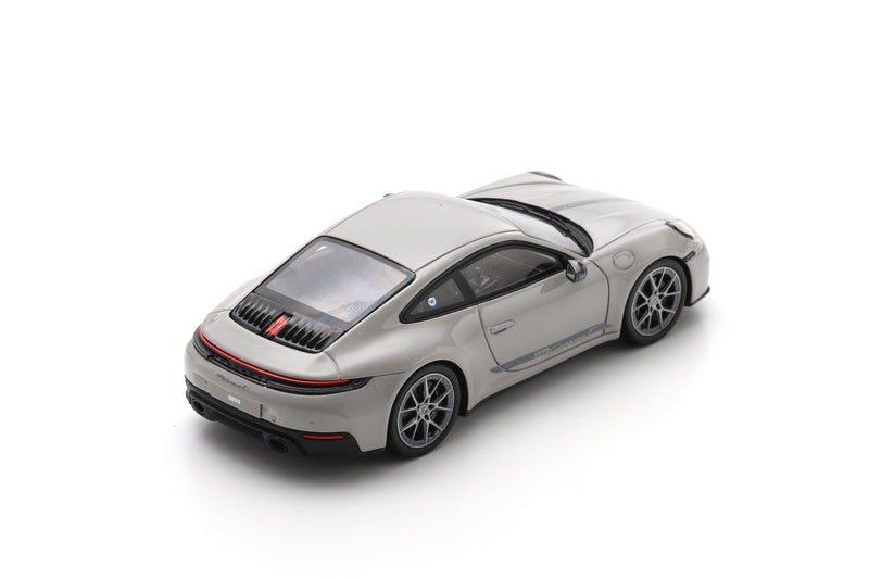 1:43 scale model Porsche 911 Carrera T (992.2) by Spark | Crayon | Rear Overhead View