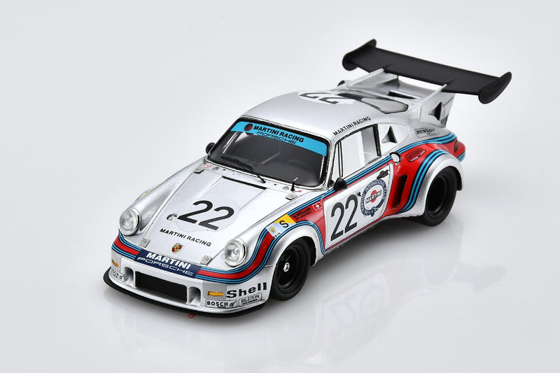 1:43 scale model Porsche 911 Carrera RSR Turbo (2nd Place, 1974 Le Mans) by Spark |  Front Overhead View