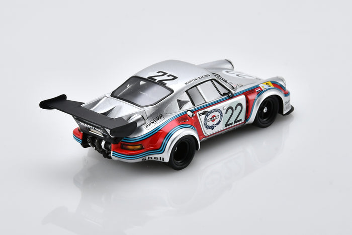 1:43 scale model Porsche 911 Carrera RSR Turbo (2nd Place, 1974 Le Mans) by Spark |  Rear Quarter View