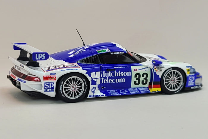 Porsche 911 GT1 (5th Place, 1997 Le Mans) | 1:43 Scale Model Car by Spark | Rear Quarter