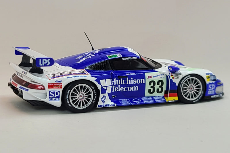 Porsche 911 GT1 (5th Place, 1997 Le Mans) | 1:43 Scale Model Car by Spark | Rear Quarter