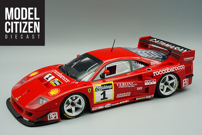 1:12 Scale Ferrari F40 LM (1996 Vallelunga 6 Hours Gold Cup Winner) by Tecnomodel | Front Quarter