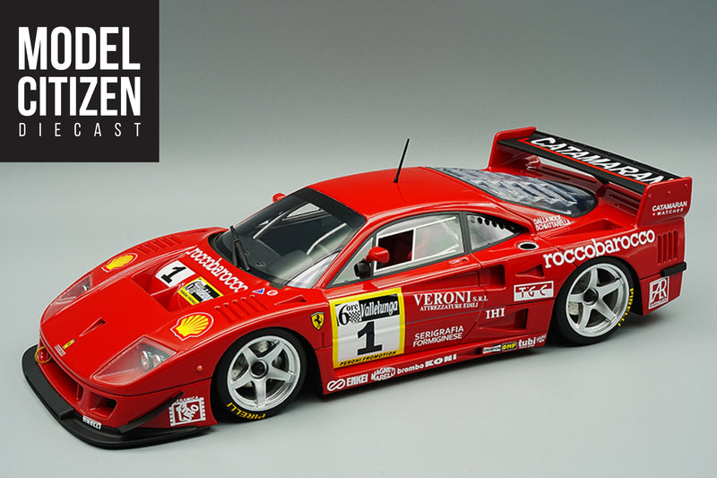 1:12 Scale Ferrari F40 LM (1996 Vallelunga 6 Hours Gold Cup Winner) by Tecnomodel | Front Quarter