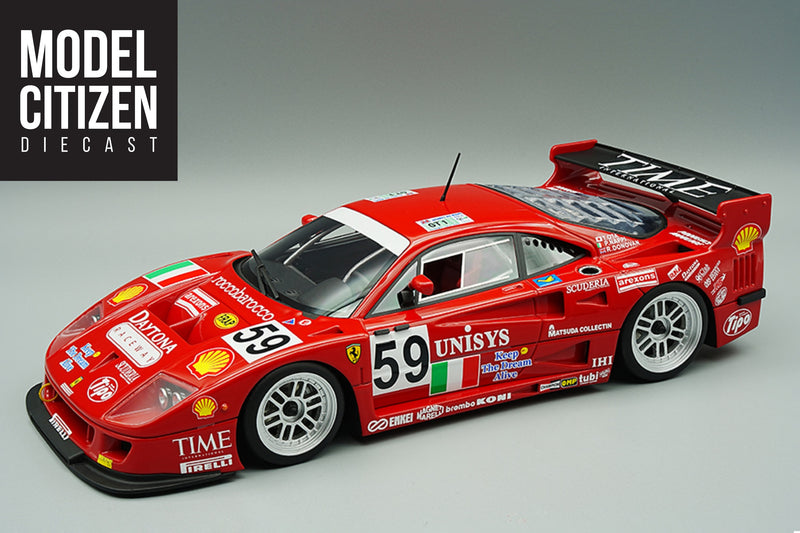 1:12 Scale Ferrari F40 LM (Ennea Ferrari Club Italia - 1996 24 Hours of Le Mans) by Tecnomodel | Front Quarter