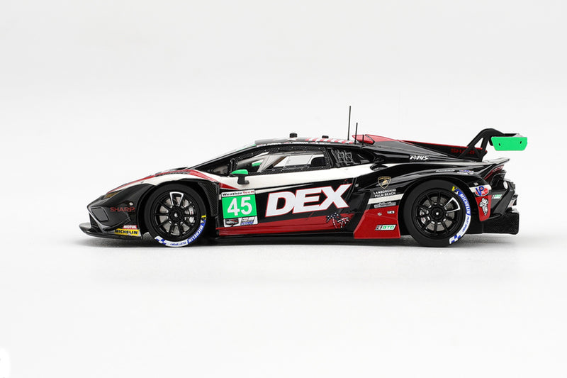 1:43 scale model Lamborghini Huracan GT3 EVO2 (DEX Wayne Taylor Racing #45 - 2026 IMSA Laguna Seca) by TSM | Side View