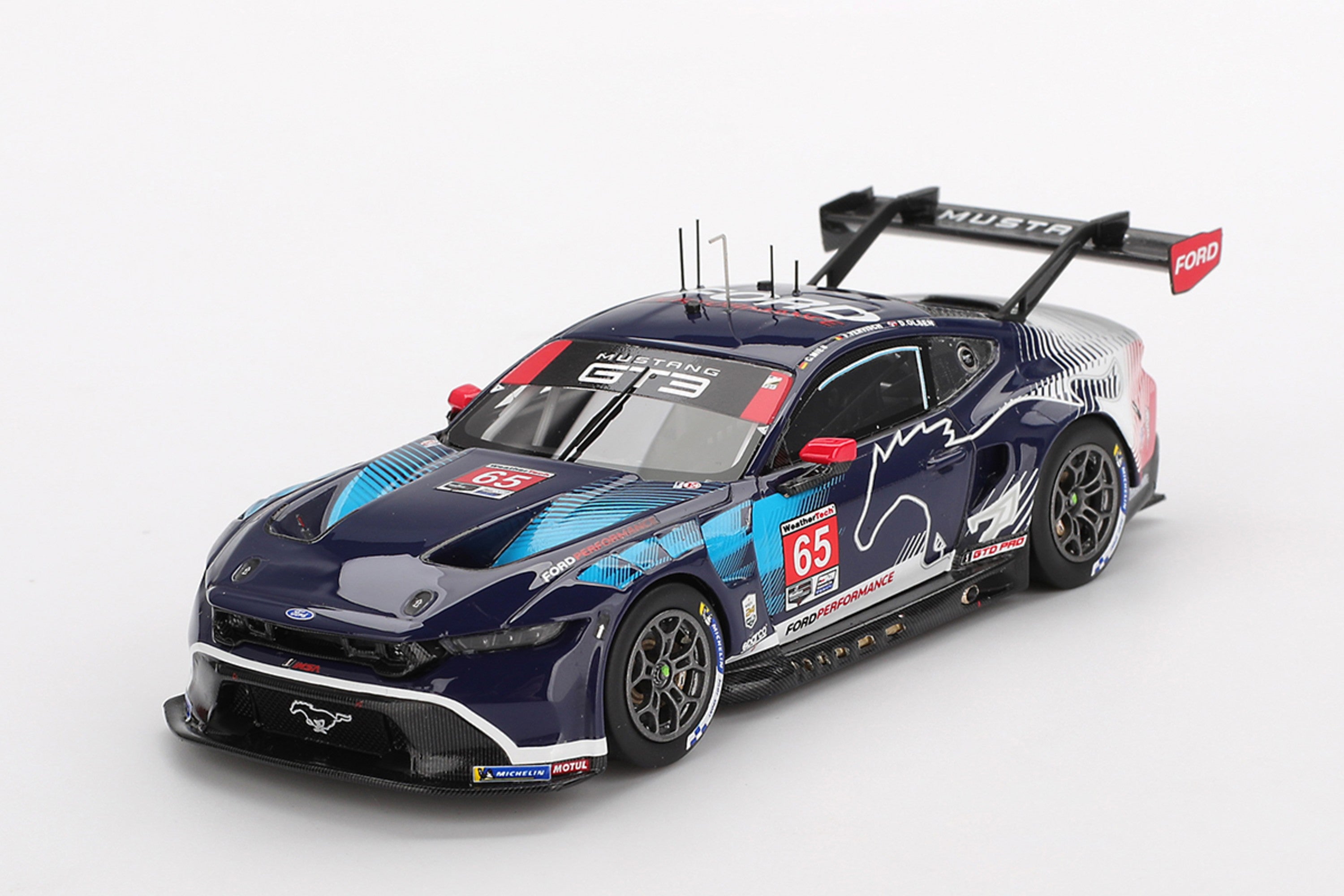 1:43 Scale Ford Mustang GT3 (2025 Daytona 24 Hours GTD Pro Winner) by TSM | Front Quarter