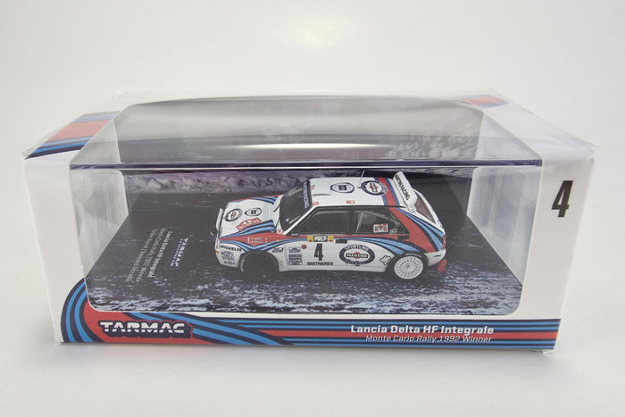 1:64 Scale Lancia Delta HF Integrale (1992 Monte Carlo Rally Winner) by Tarmac Works | Original Packaging