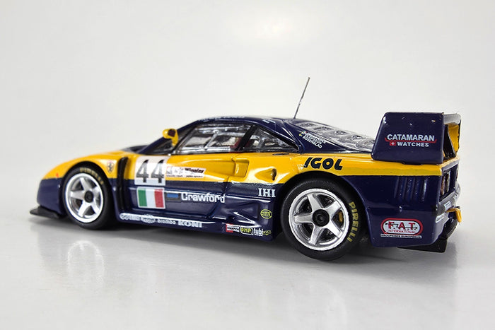 1:64 scale diecast Ferrari F40 GTE (1996 24 Hours of Le Mans #44) by Tarmac Works | Left Rear Quarter