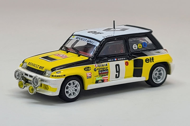 Renault 5 Turbo (1981 Monte Carlo Rally Winner) | 1:64 Scale Diecast Model Car by Tarmac Works | Front Quarter