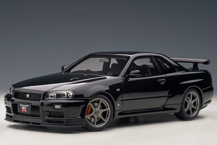 Nissan Skyline GT-R V-Spec II (R34) | 1:18 Scale Model Car by AUTOart | Black Pearl Variant