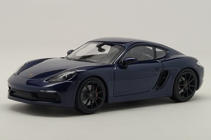 Porsche 718 Cayman GTS 4.0 (982) | 1:43 Scale Diecast Model Car by Minichamps | Blue Variant