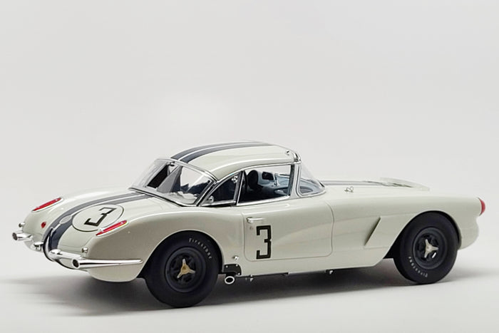 Chevrolet Corvette (1960 Le Mans Class Winner) | 1:18 Scale Diecast Model Car by Real Art Replicas | Rear Quarter