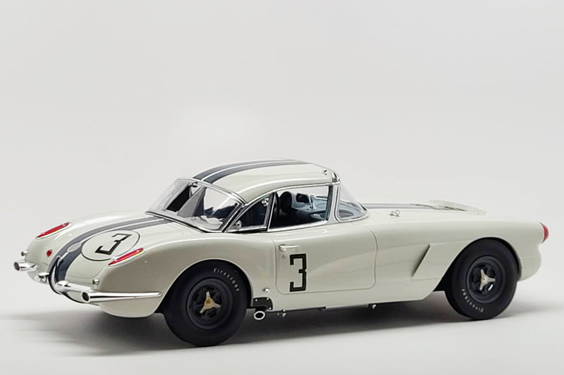 Chevrolet Corvette (1960 Le Mans Class Winner) | 1:18 Scale Diecast Model Car by Real Art Replicas | Rear Quarter