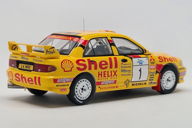 Mitsubishi Lancer Evolution (1995 Rally Finland) | 1:43 Scale Model Car by Spark | Rear Quarter