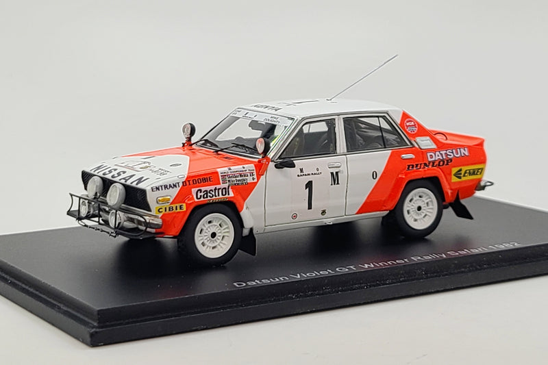 Datsun Violet GT (1982 Safari Rally Winner) | 1:43 Scale Model Car by Spark | Front Quarter